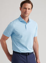 PETER MILLAR Soul Performance Mesh Polo Shirt - Men's Tailored Fit - Blue Frost