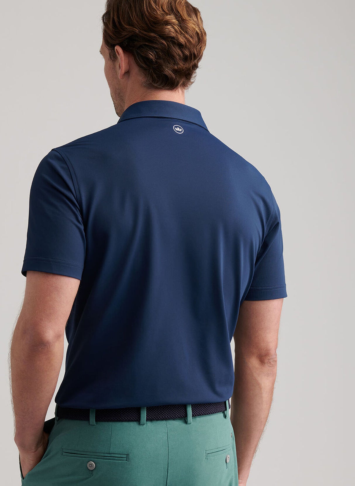 PETER MILLAR Soul Performance Mesh Polo Shirt - Men's Tailored Fit - Navy