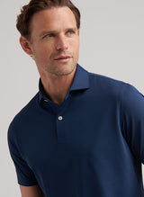 PETER MILLAR Soul Performance Mesh Polo Shirt - Men's Tailored Fit - Navy