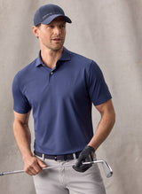 PETER MILLAR Soul Performance Mesh Polo Shirt - Men's Tailored Fit - Navy