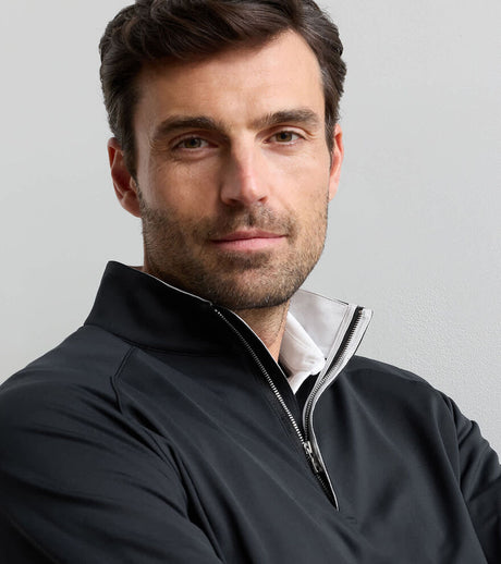 PETER MILLAR Stealth Performance Quarter Zip Sweater - Mens - Black