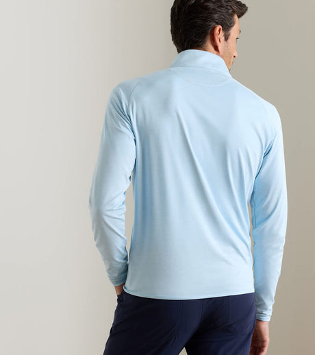 PETER MILLAR Stealth Performance Quarter Zip Sweater - Mens - Blue Frost
