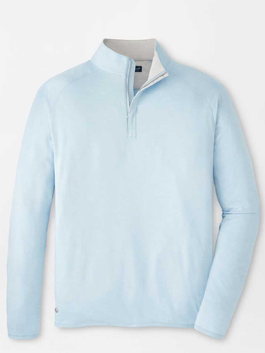 PETER MILLAR Stealth Performance Quarter Zip Sweater - Mens - Blue Frost
