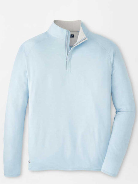 PETER MILLAR Stealth Performance Quarter Zip Sweater - Mens - Blue Frost