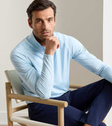 PETER MILLAR Stealth Performance Quarter Zip Sweater - Mens - Blue Frost