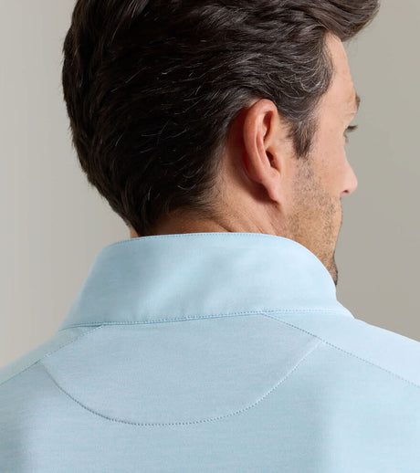 PETER MILLAR Stealth Performance Quarter Zip Sweater - Mens - Blue Frost