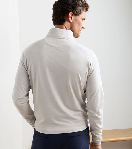 PETER MILLAR Stealth Performance Quarter Zip Sweater - Mens - British Grey