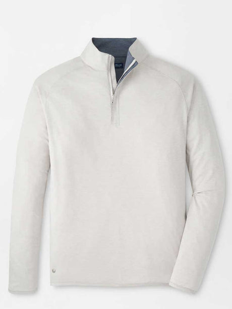 PETER MILLAR Stealth Performance Quarter Zip Sweater - Mens - British Grey