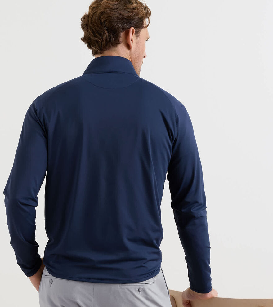 PETER MILLAR Stealth Performance Quarter Zip Sweater - Mens - Navy