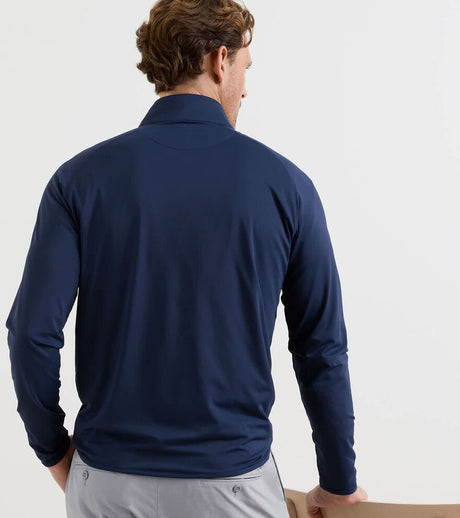 PETER MILLAR Stealth Performance Quarter Zip Sweater - Mens - Navy
