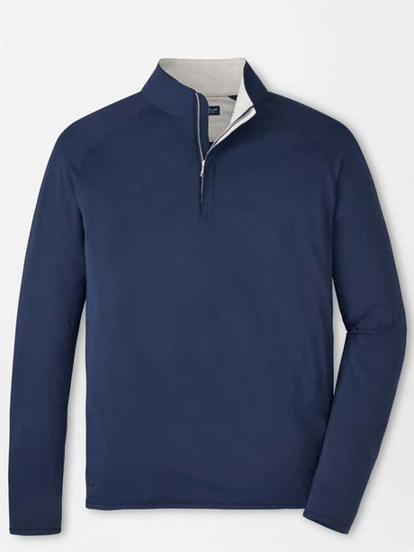 PETER MILLAR Stealth Performance Quarter Zip Sweater - Mens - Navy