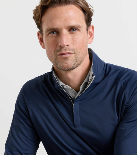 PETER MILLAR Stealth Performance Quarter Zip Sweater - Mens - Navy