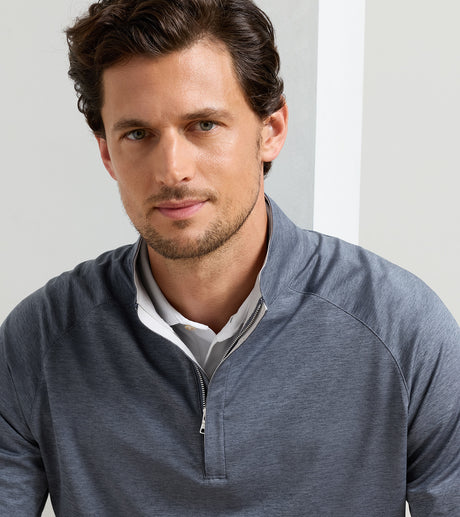 PETER MILLAR Stealth Performance Quarter Zip Sweater - Mens - Steel
