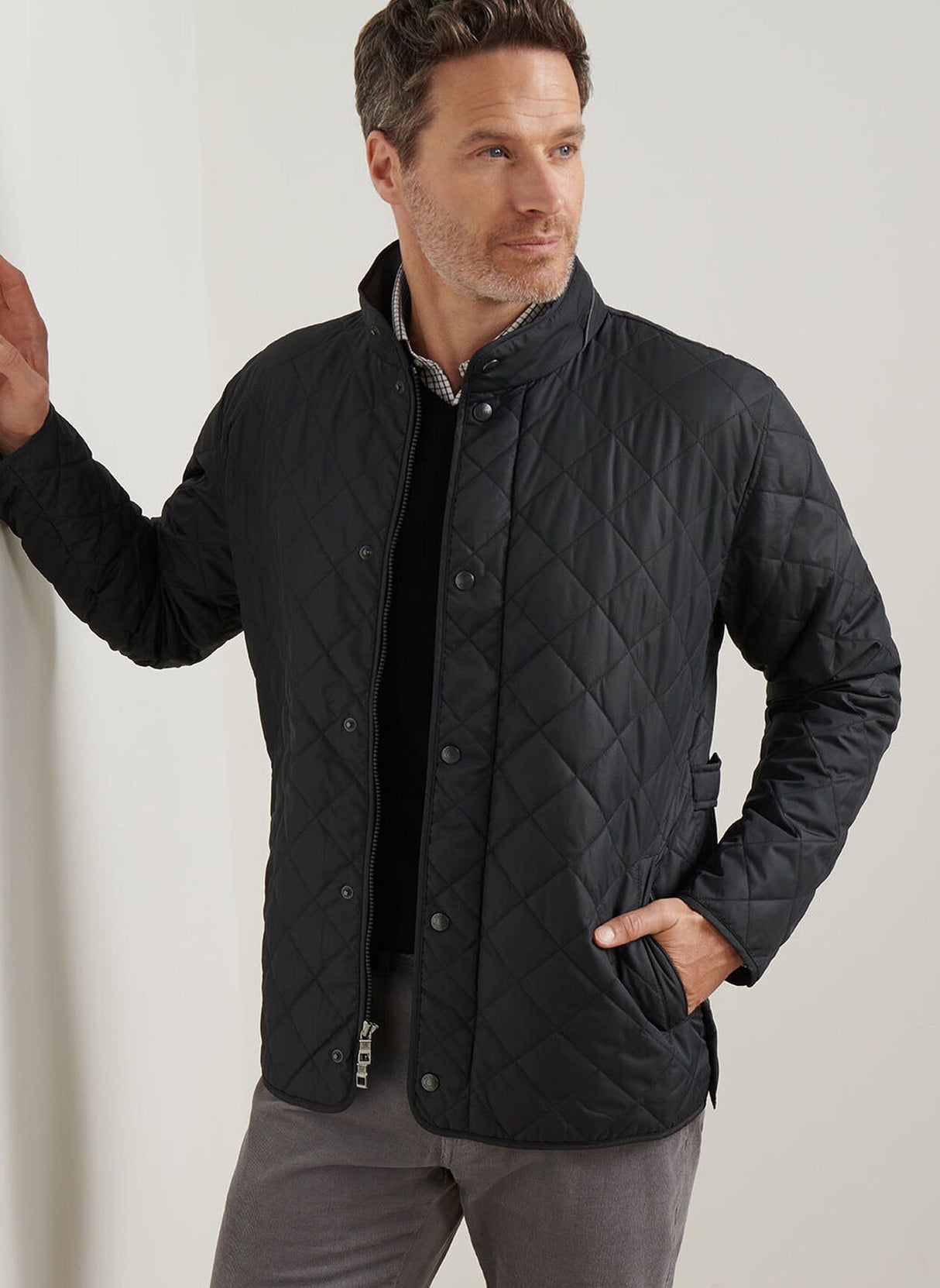 PETER MILLAR Suffolk Quilted Coat - Men's Classic Fit - Black