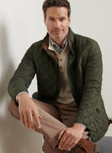 PETER MILLAR Suffolk Quilted Coat - Men's Classic Fit - Dark Olive