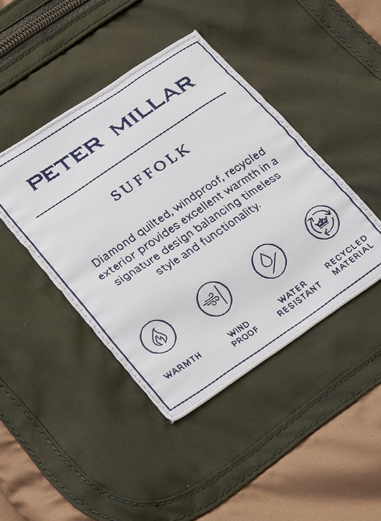 PETER MILLAR Suffolk Quilted Coat - Men's Classic Fit - Dark Olive