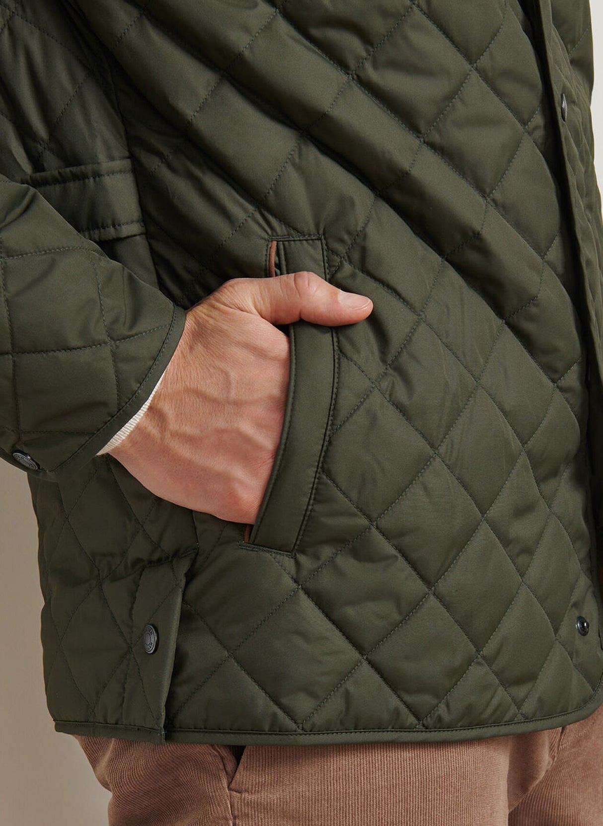 PETER MILLAR Suffolk Quilted Coat - Men's Classic Fit - Dark Olive