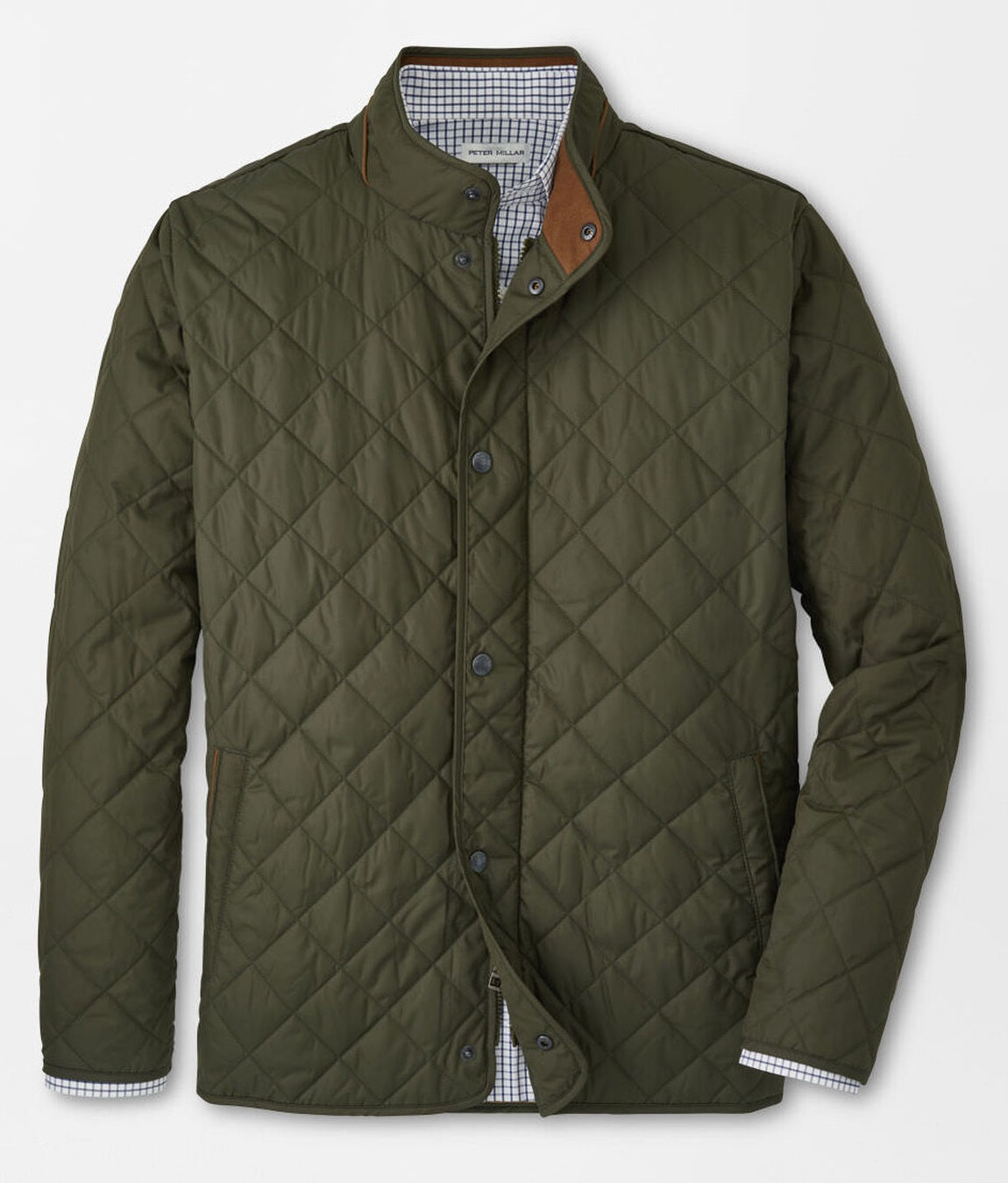 PETER MILLAR Suffolk Quilted Coat - Men's Classic Fit - Dark Olive