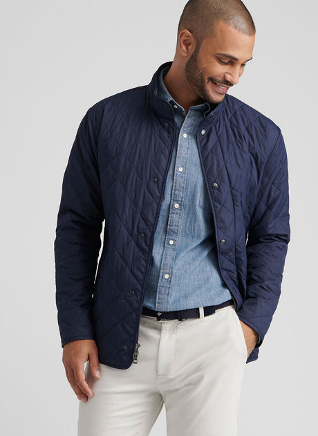 PETER MILLAR Suffolk Quilted Coat - Men's Classic Fit - Navy