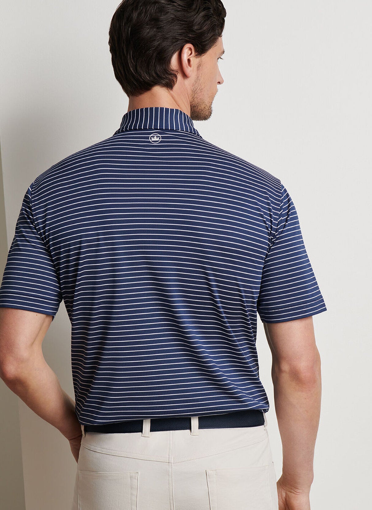 PETER MILLAR Winston Stripe Performance Mesh Polo Shirt – Men’s Classic Fit – Navy