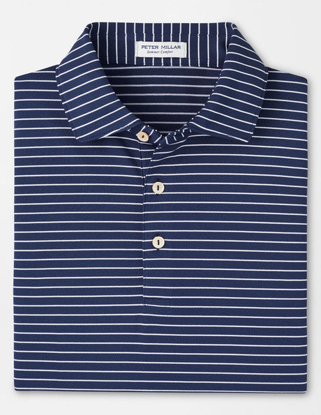 PETER MILLAR Winston Stripe Performance Mesh Polo Shirt – Men’s Classic Fit – Navy