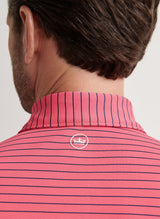 PETER MILLAR Winston Stripe Performance Mesh Polo Shirt – Men’s Classic Fit – Tango Pink