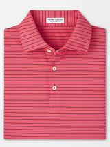 PETER MILLAR Winston Stripe Performance Mesh Polo Shirt – Men’s Classic Fit – Tango Pink