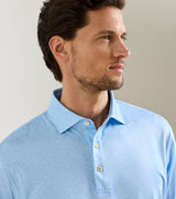 Peter Millar 25th Anniversary Performance Jersey Polo in Cottage Blue - fabric detail
