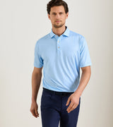 Peter Millar 25th Anniversary Performance Jersey Polo in Cottage Blue - model front view