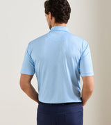 Peter Millar 25th Anniversary Performance Jersey Polo in Cottage Blue - model rear view