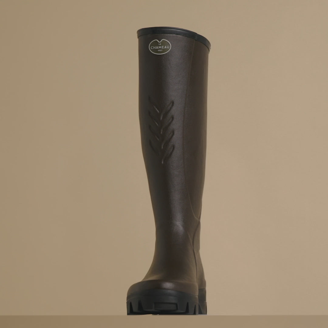 LE CHAMEAU Ceres Agricultural Boots - Mens Manure Resistant Neoprene Lined - Dark Brown