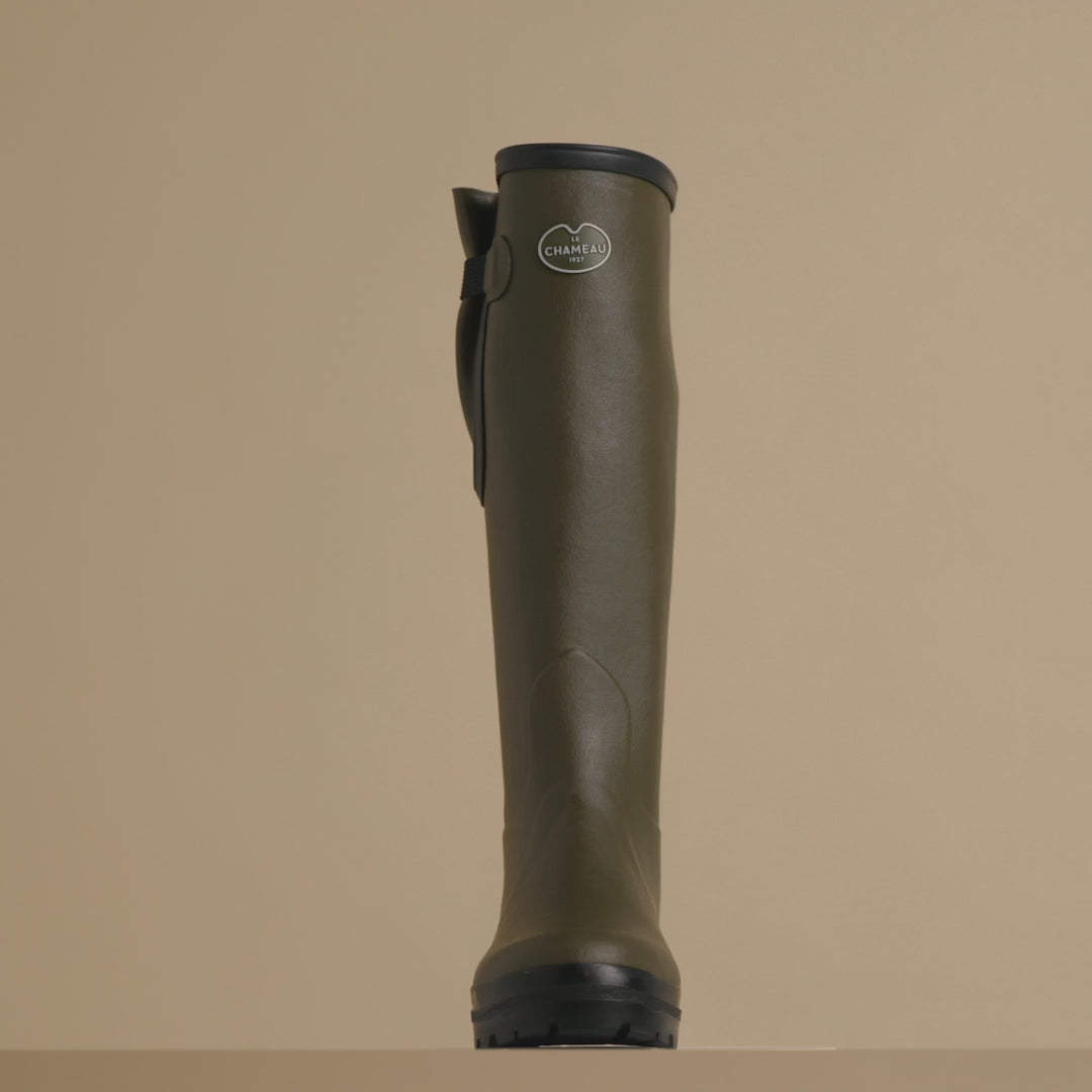 LE CHAMEAU Vierzon Boots - Ladies Jersey Lined - Dark Green