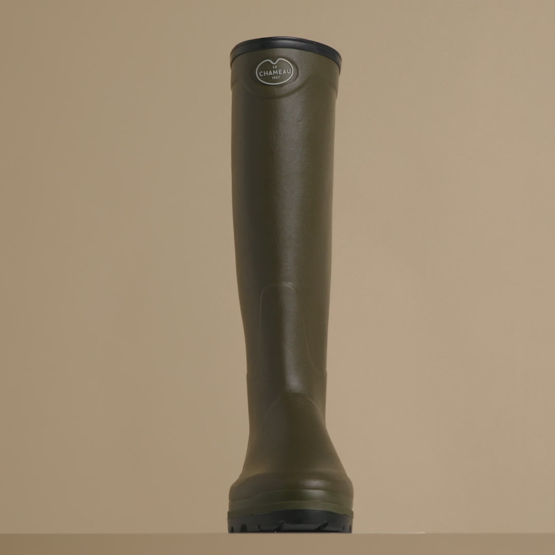 LE CHAMEAU Country Cross Boots - Mens Neoprene - Dark Green