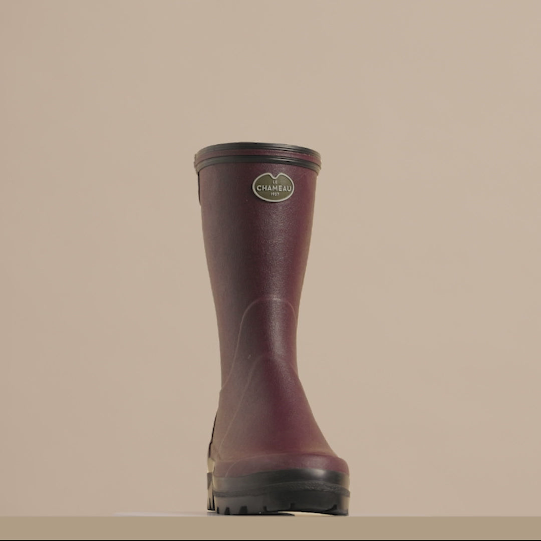 LE CHAMEAU Giverny Boots - Ladies Jersey Lined Bottillon - Cherry Red