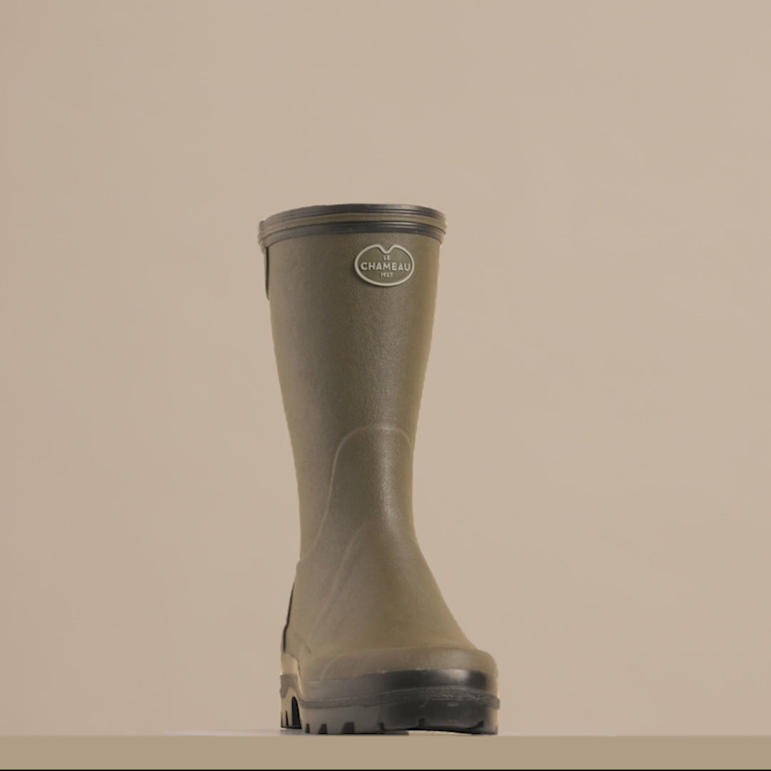 LE CHAMEAU Giverny Boots - Ladies Jersey Lined Bottillon - Dark Green