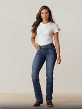 Load and play video in Gallery viewer, ARIAT R.E.A.L Perfect Rise Abby Straight Jeans - Women&#39;s - Mackenzie Blue
