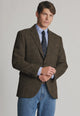 HARRIS TWEED Dumfries Tailored Fit Jacket - Mens - Brown Herringbone