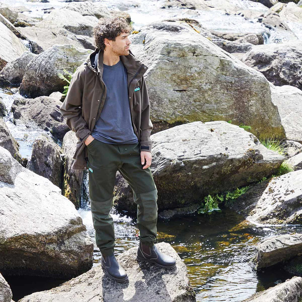 RIDGELINE Mens Cambrian Waterproof Trousers - Deep Forest