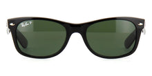 Load image into Gallery viewer, RAY-BAN New Wayfarer Classic Sunglasses - Matte Black - Crystal Green Polarised Lens
