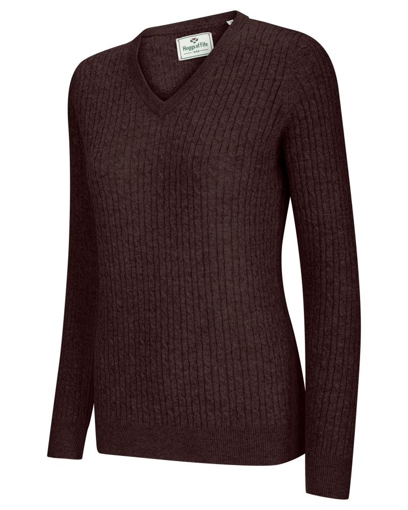 HOGGS OF FIFE - Lauder Cable Pullover - Women's - Redwood