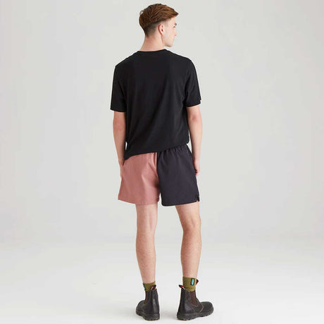 RIDGELINE Hose Down Shorts - Black / Dusky Pink