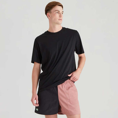 RIDGELINE Hose Down Shorts - Black / Dusky Pink
