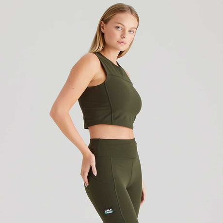 RIDGELINE Ladies Infinity Crop Top - Deep Forest