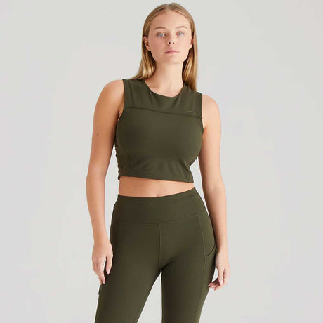 RIDGELINE Ladies Infinity Crop Top - Deep Forest