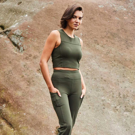 RIDGELINE Ladies Infinity Crop Top - Deep Forest