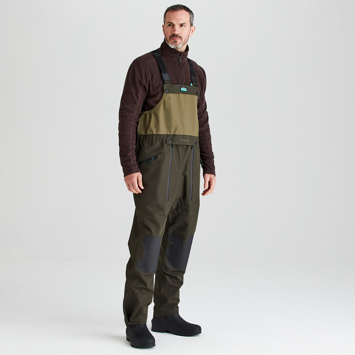 Ridgeline men's Agri Pro Bib & Brace Deep Forest, side view
