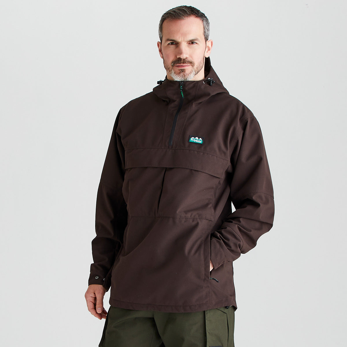 Ridgeline men's Cambrian Smock Deep Bark 2026, front view