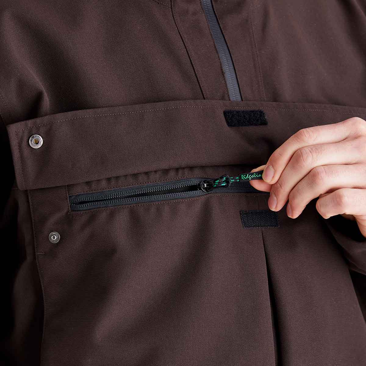 Ridgeline men's Cambrian Smock Deep Bark 2026, pocket detail