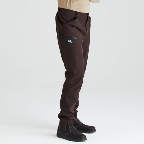 Ridgeline men's Cambrian Trousers Deep Bark, three-quarter view