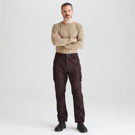 Ridgeline men's Grafter Trouser Deep Bark, full length front view